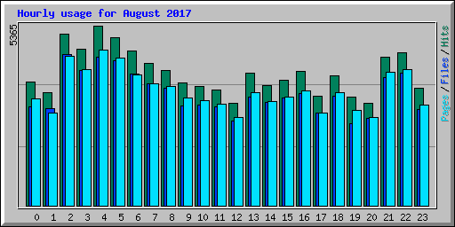 Hourly usage for August 2017