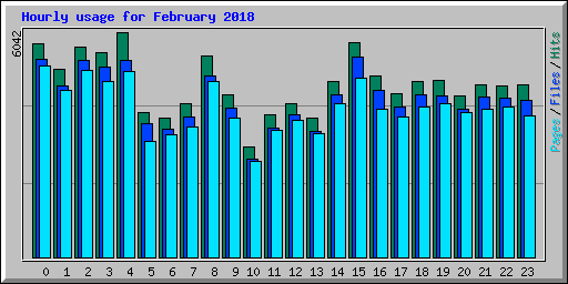 Hourly usage for February 2018